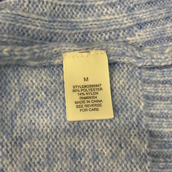 Light Blue Cable Knit Turtleneck Sweater - Picture 11 of 11